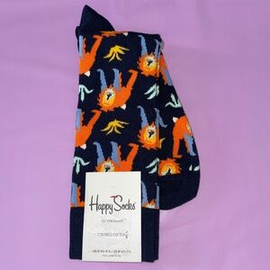 ADULT HAPPY SOCKS BLUE ORANGE LIONS